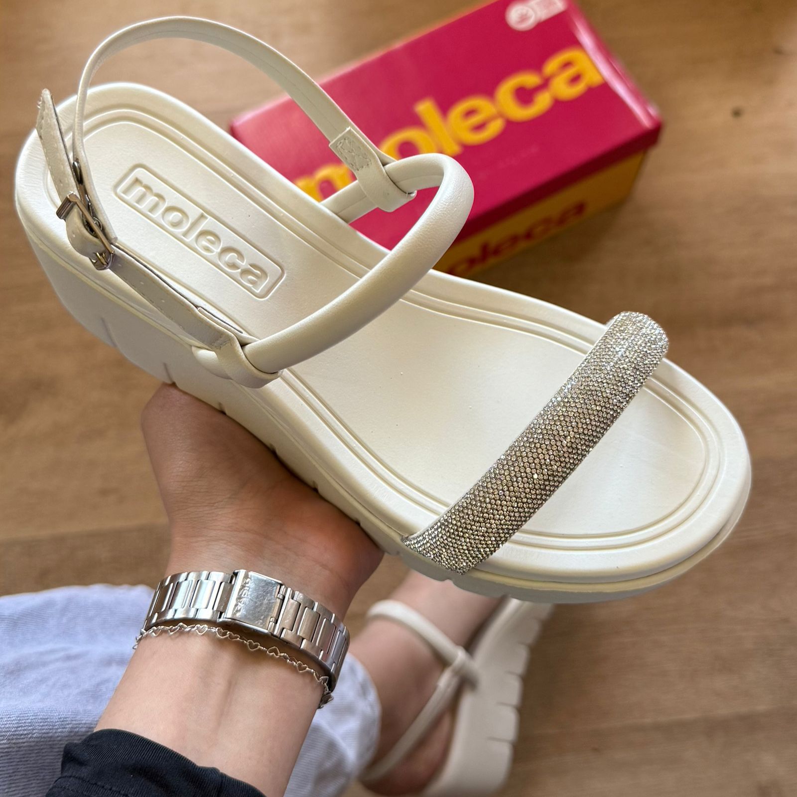 Sandália Moleca Plataforma Tira em Strass 5536.106