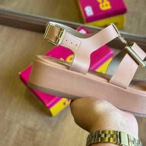 Sandália Moleca Napa Tresse Detalhe Dourado 5553.103