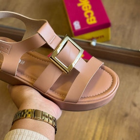 Sandália Moleca Napa Tresse Detalhe Dourado 5553.103